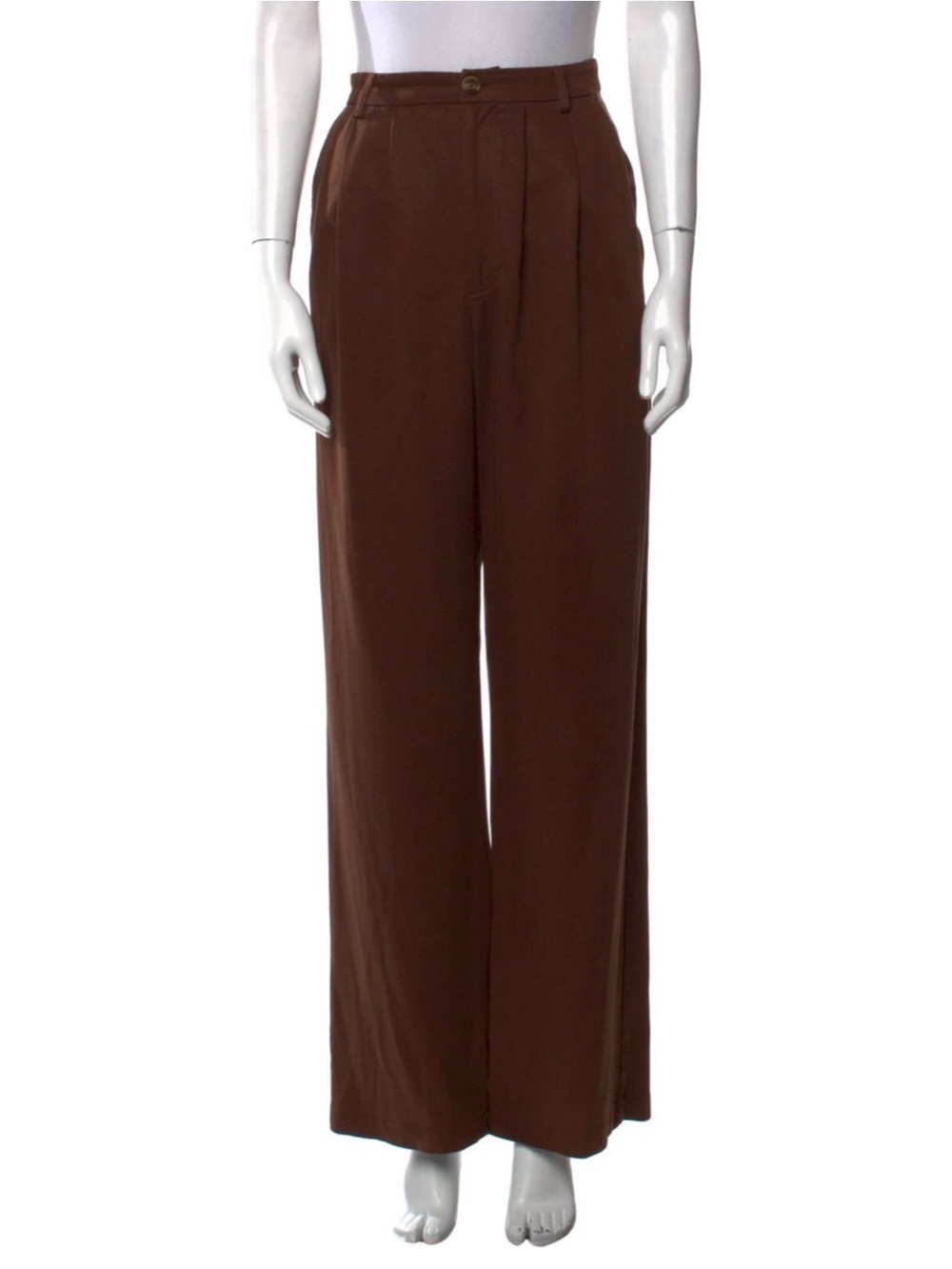Reformation Mason Wide Leg Trousers in Sold Out Chocolate Brown
